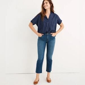 Madewell Cali Demi-Boot Jeans in Preston Wash: Raw-Hem Edition Size 26